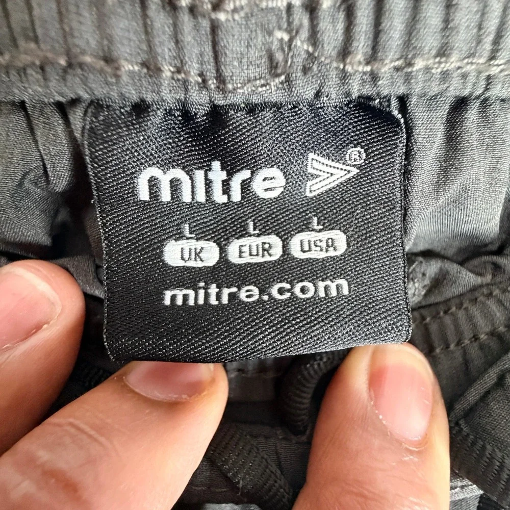 Mitre Mens Athletic Training Pants Charcoal Gray Heather Joggers Large